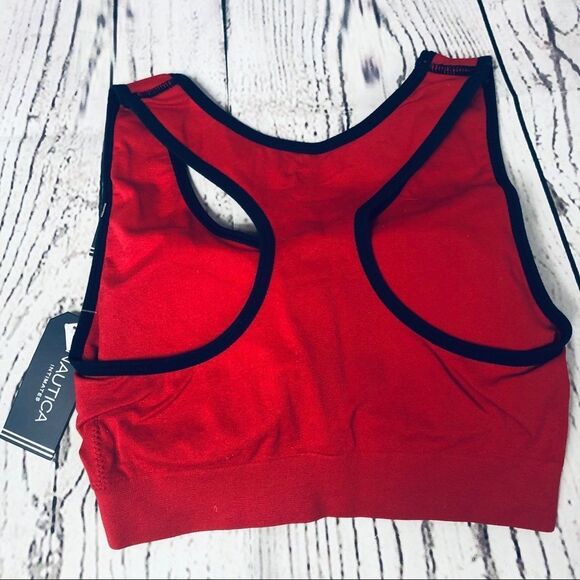 Nautica Intimates Sports Bra Red with Logo Small - Picture 3 of 5